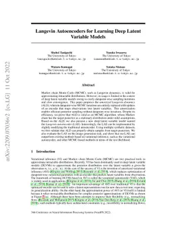 Langevin Autoencoders for Learning Deep Latent Variable Models