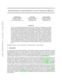 Fair Inference for Discrete Latent Variable Models
