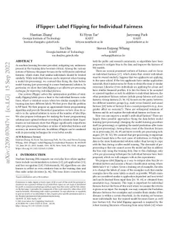 iFlipper: Label Flipping for Individual Fairness