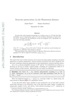 Structure preservation via the Wasserstein distance