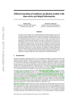 Efficient learning of nonlinear prediction models with time-series
  privileged information