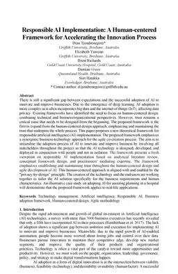Responsible AI Implementation: A Human-centered Framework for
  Accelerating the Innovation Process