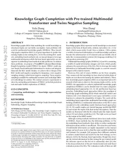 Knowledge Graph Completion with Pre-trained Multimodal Transformer and
  Twins Negative Sampling