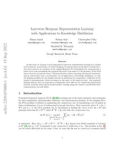 Layerwise Bregman Representation Learning with Applications to Knowledge
  Distillation