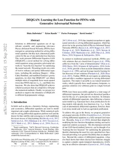 DEQGAN: Learning the Loss Function for PINNs with Generative Adversarial
  Networks