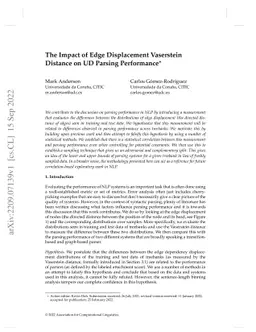 The Impact of Edge Displacement Vaserstein Distance on UD Parsing
  Performance