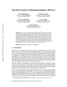 One-Shot Transfer of Affordance Regions? AffCorrs!