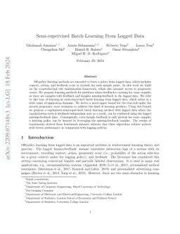 Semi-supervised Batch Learning From Logged Data