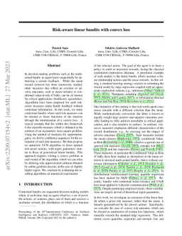 Risk-aware linear bandits with convex loss