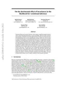 On the detrimental effect of invariances in the likelihood for
  variational inference