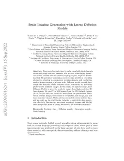 Brain Imaging Generation with Latent Diffusion Models