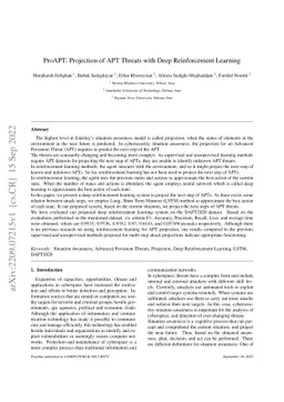 ProAPT: Projection of APT Threats with Deep Reinforcement Learning