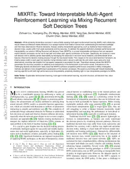 MIXRTs: Toward Interpretable Multi-Agent Reinforcement Learning via Mixing Recurrent Soft Decision Trees