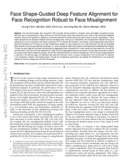 Face Shape-Guided Deep Feature Alignment for Face Recognition Robust to
  Face Misalignment