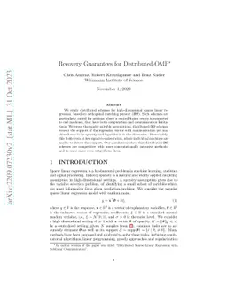 Recovery Guarantees for Distributed-OMP