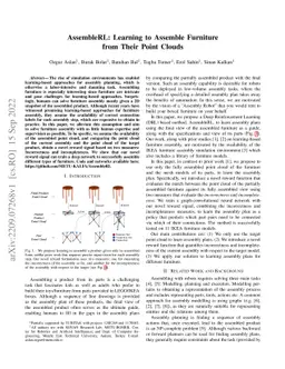 AssembleRL: Learning to Assemble Furniture from Their Point Clouds