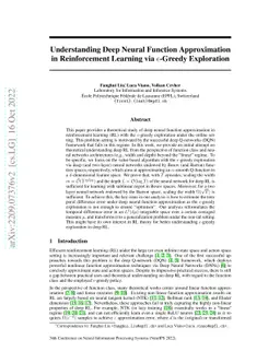 Understanding Deep Neural Function Approximation in Reinforcement
  Learning via $ε$-Greedy Exploration