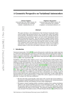 A Geometric Perspective on Variational Autoencoders