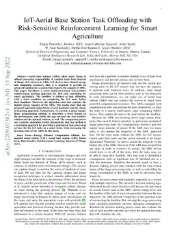 IoT-Aerial Base Station Task Offloading with Risk-Sensitive
  Reinforcement Learning for Smart Agriculture