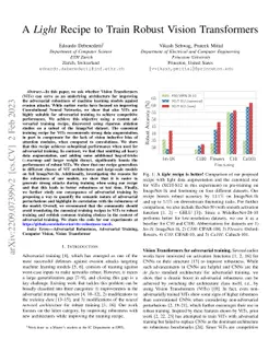 A Light Recipe to Train Robust Vision Transformers