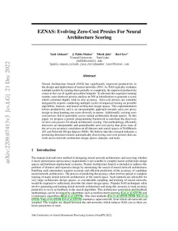EZNAS: Evolving Zero Cost Proxies For Neural Architecture Scoring