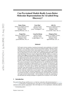 Can Pre-trained Models Really Learn Better Molecular Representations for
  AI-aided Drug Discovery?
