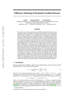 Efficiency Ordering of Stochastic Gradient Descent