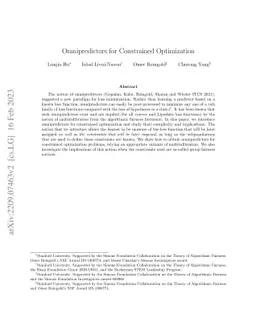 Omnipredictors for Constrained Optimization