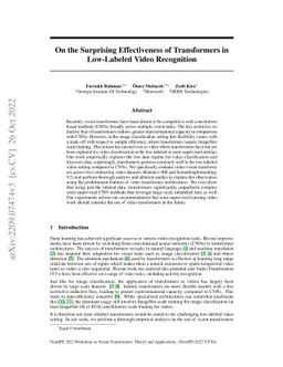 On the Surprising Effectiveness of Transformers in Low-Labeled Video
  Recognition