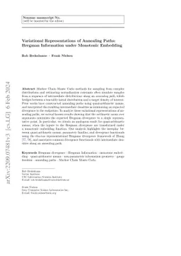 Variational Representations of Annealing Paths: Bregman Information
  under Monotonic Embedding