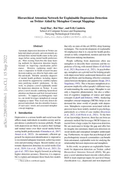 Hierarchical Attention Network for Explainable Depression Detection on
  Twitter Aided by Metaphor Concept Mappings