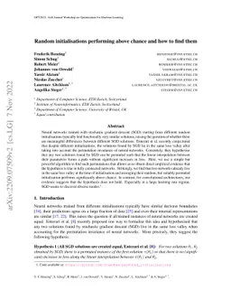 Random initialisations performing above chance and how to find them