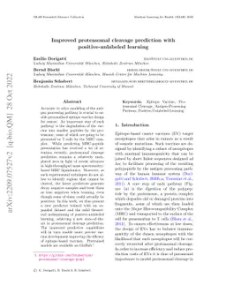 Improved proteasomal cleavage prediction with positive-unlabeled
  learning