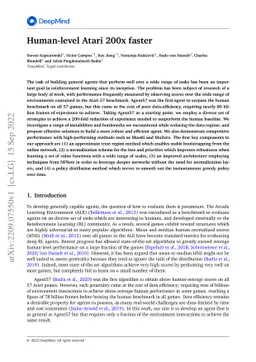 Human-level Atari 200x faster