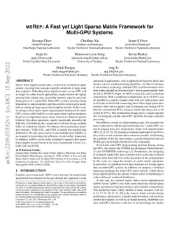 MSREP: A Fast yet Light Sparse Matrix Framework for Multi-GPU Systems