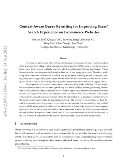 Context-Aware Query Rewriting for Improving Users' Search Experience on
  E-commerce Websites