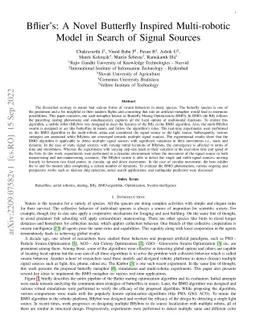Bflier's: A Novel Butterfly Inspired Multi-robotic Model in Search of
  Signal Sources