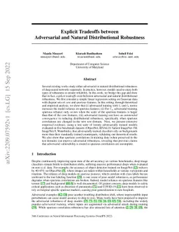 Explicit Tradeoffs between Adversarial and Natural Distributional
  Robustness