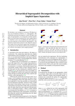 Hierarchical Superquadric Decomposition with Implicit Space Separation