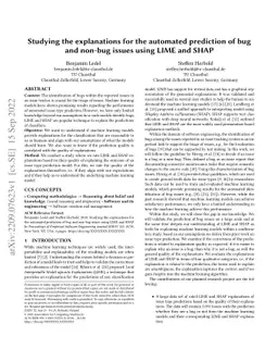 Studying the explanations for the automated prediction of bug and
  non-bug issues using LIME and SHAP