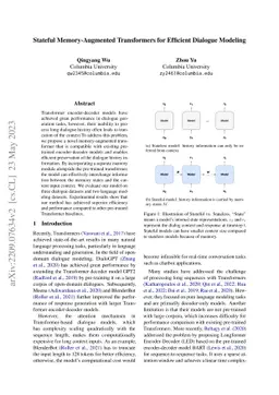 Stateful Memory-Augmented Transformers for Efficient Dialogue Modeling