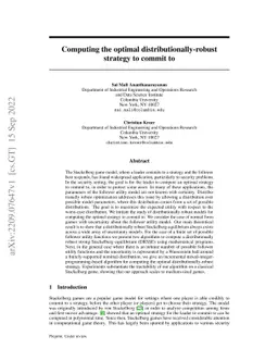 Computing the optimal distributionally-robust strategy to commit to