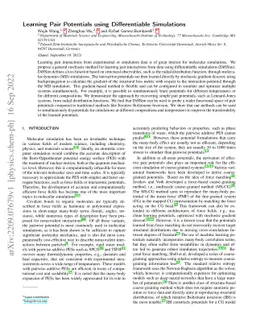 Learning Pair Potentials using Differentiable Simulations