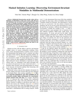 Masked Imitation Learning: Discovering Environment-Invariant Modalities
  in Multimodal Demonstrations