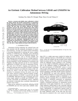 An Extrinsic Calibration Method between LiDAR and GNSS/INS for
  Autonomous Driving