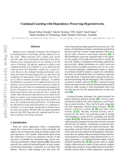 Continual Learning with Dependency Preserving Hypernetworks
