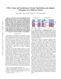 VINet: Visual and Inertial-based Terrain Classification and Adaptive
  Navigation over Unknown Terrain