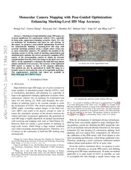 Monocular Camera Mapping with Pose-Guided Optimization: Enhancing
  Marking-Level HD Map Accuracy