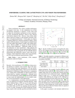 DMFormer: Closing the Gap Between CNN and Vision Transformers
