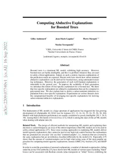 Computing Abductive Explanations for Boosted Trees